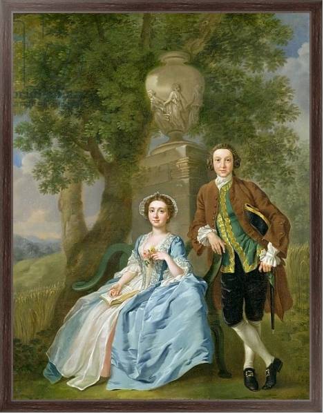 Постер Portrait of George and Margaret Rogers, c.1748-50 с типом исполнения На холсте в раме в багетной раме 221-02