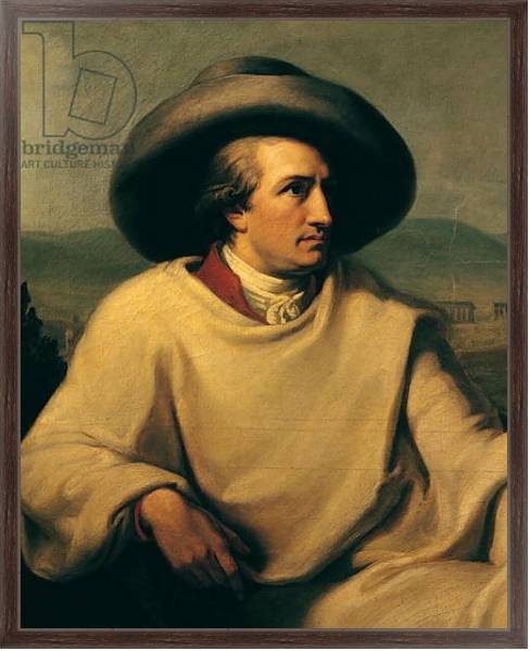 Постер Johann Wolfgang von Goethe in the Campagna, c.1790 с типом исполнения На холсте в раме в багетной раме 221-02
