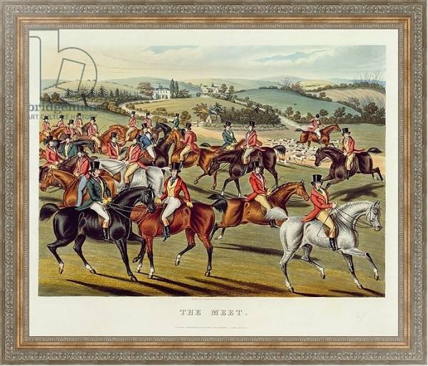 Постер 'The Meet', plate I from 'Fox Hunting', 1838 с типом исполнения На холсте в раме в багетной раме 484.M48.310