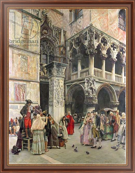 Постер In the Piazzetta, Eighteenth Century, 1859-92 с типом исполнения На холсте в раме в багетной раме 35-M719P-83