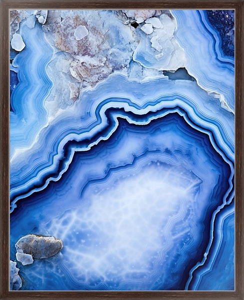 Постер Geode of blue agate stone 4 с типом исполнения На холсте в раме в багетной раме 221-02