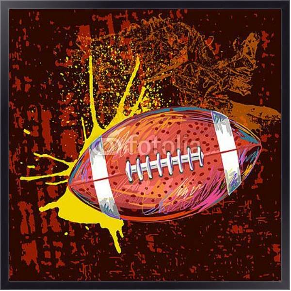 Постер Мяч для регби с типом исполнения На холсте в раме в багетной раме 221-01