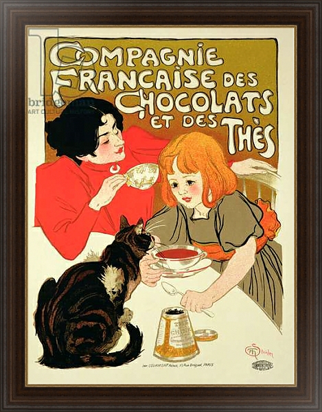 Постер Poster Advertising the French Company of Chocolate and Tea с типом исполнения На холсте в раме в багетной раме 1.023.151