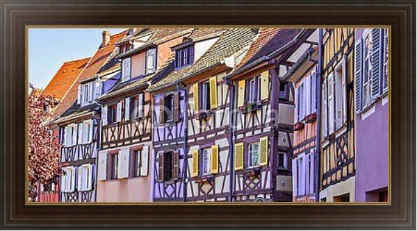 Постер Франция, Эльзас. Типичные дома Эльзаса с типом исполнения На холсте в раме в багетной раме 1.023.151