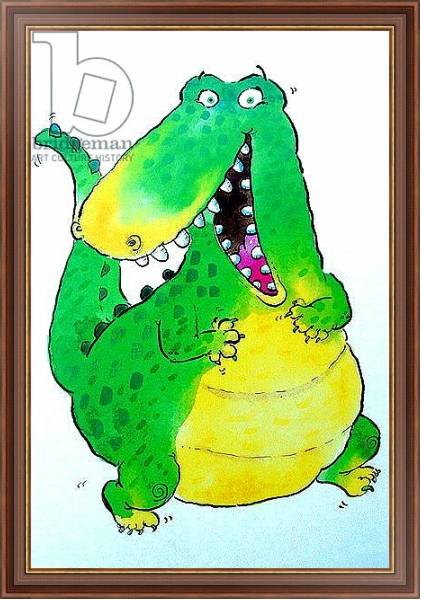 Постер Happy Crocodile с типом исполнения На холсте в раме в багетной раме 35-M719P-83