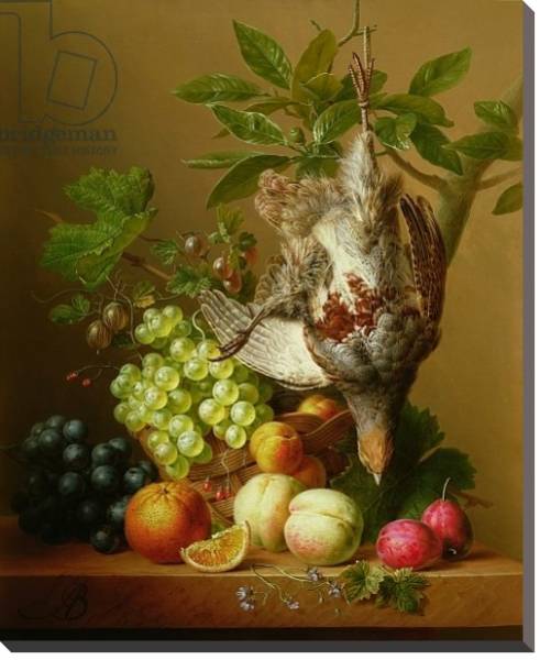 Постер Still Life with Fruit and a Dead Partridge с типом исполнения На холсте без рамы