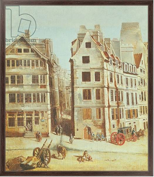 Постер The Cabaret 'A l'Image Notre-Dame', Place de Greve in 1751 с типом исполнения На холсте в раме в багетной раме 221-02