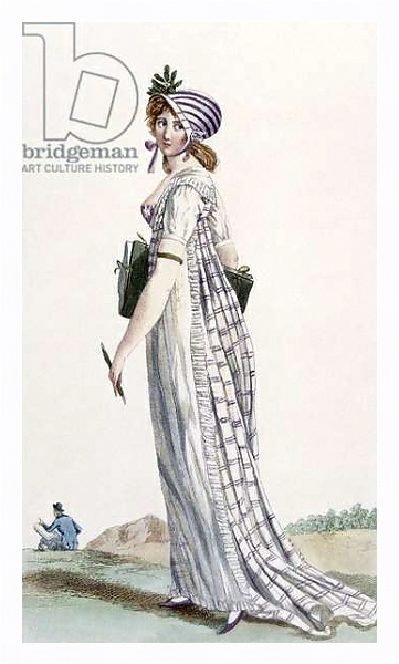 Постер Ladies Walking Dress, illustration from 'Journal des Dames et des Modes', 1800 с типом исполнения На холсте в раме в багетной раме 221-03