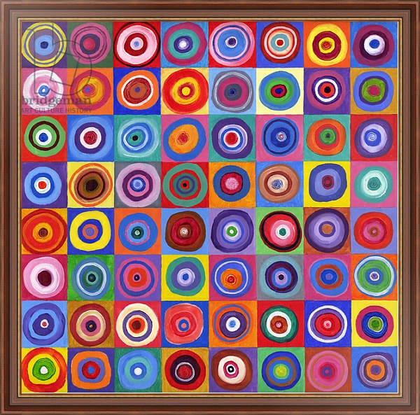 Постер In Square Circle 64 after Kandinsky, 2012, с типом исполнения На холсте в раме в багетной раме 35-M719P-83