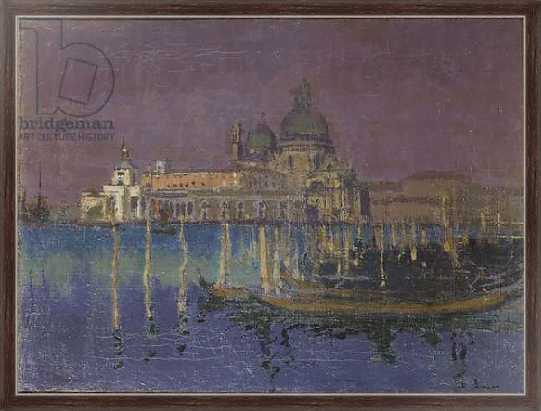 Постер Nocturne: The Dogana and Santa Maria della Salute, Venice, 1896 с типом исполнения На холсте в раме в багетной раме 221-02