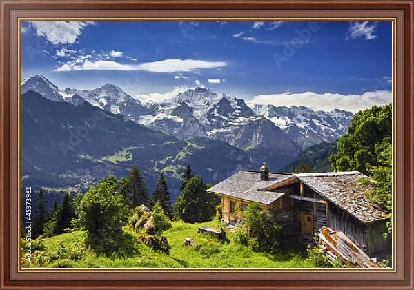 Постер Австрия, горный пейзаж с типом исполнения На холсте в раме в багетной раме 35-M719P-83