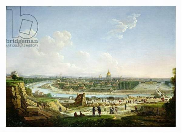 Постер General View of Paris from the Chaillot Hill, 1818 с типом исполнения На холсте в раме в багетной раме 221-03