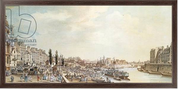 Постер View of the Port Saint-Paul, Paris, 1782 с типом исполнения На холсте в раме в багетной раме 221-02