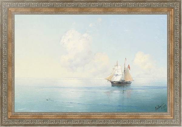 Постер Тихое утро на море с типом исполнения На холсте в раме в багетной раме 484.M48.310