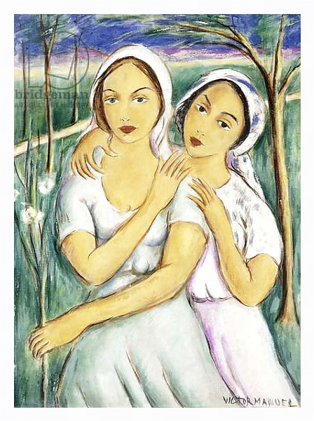 Постер Two Girls с типом исполнения На холсте в раме в багетной раме 221-03