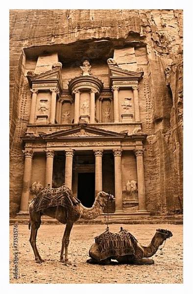 Постер Древний город Петра, Иордания с типом исполнения На холсте в раме в багетной раме 221-03