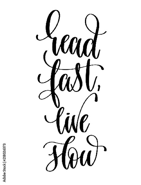 Постер Read fast live slow с типом исполнения На холсте без рамы