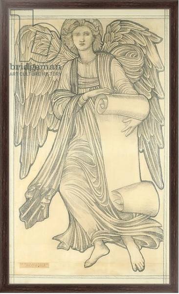 Постер Angel with Scroll - figure number nine, 1880 с типом исполнения На холсте в раме в багетной раме 221-02