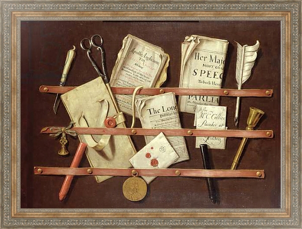 Постер Trompe L'Oeil Composition с типом исполнения На холсте в раме в багетной раме 484.M48.310