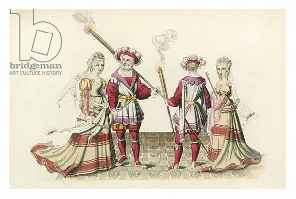 Постер Figures From Tapestries, early 16th century с типом исполнения На холсте в раме в багетной раме 221-03