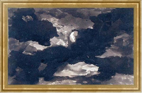 Постер Study of a Clouded Moonlit Sky с типом исполнения На холсте в раме в багетной раме NA033.1.051