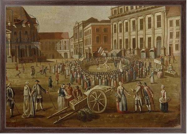 Постер Street performers in the Alter Markt, 1771 с типом исполнения На холсте в раме в багетной раме 221-02