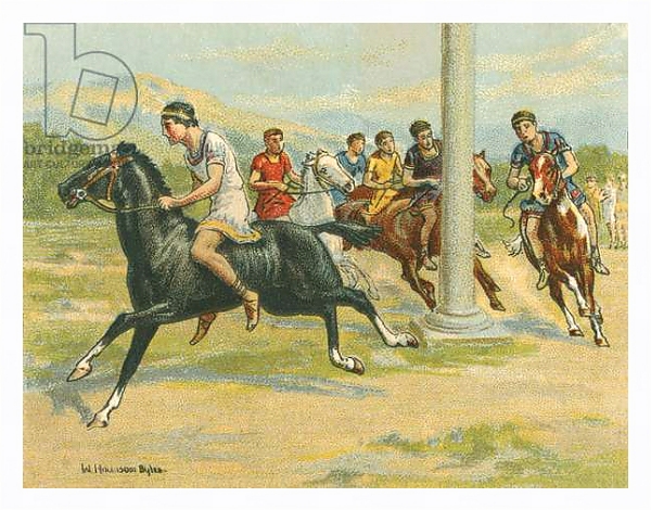 Постер Races Historic and Modern, Greek Horse Races с типом исполнения На холсте в раме в багетной раме 221-03