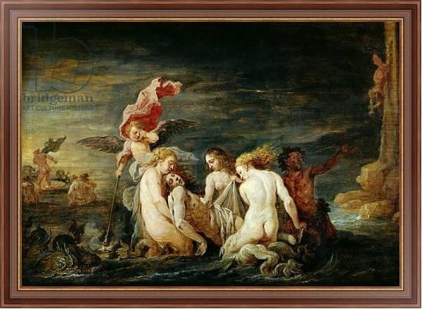Постер Hero and Leander: Leander Found by the Nereids, copy of a painting by Domenico Feti, 1650-56 с типом исполнения На холсте в раме в багетной раме 35-M719P-83
