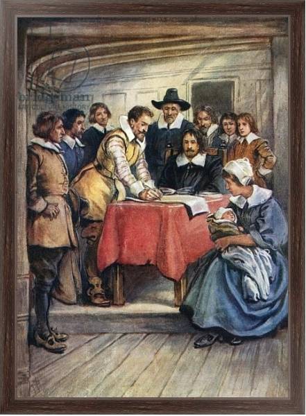Постер Illustration for the Young Pilgrims 3 с типом исполнения На холсте в раме в багетной раме 221-02