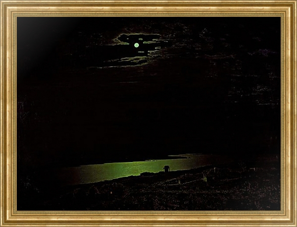 Постер Лунная ночь на Днепре с типом исполнения На холсте в раме в багетной раме NA033.1.051