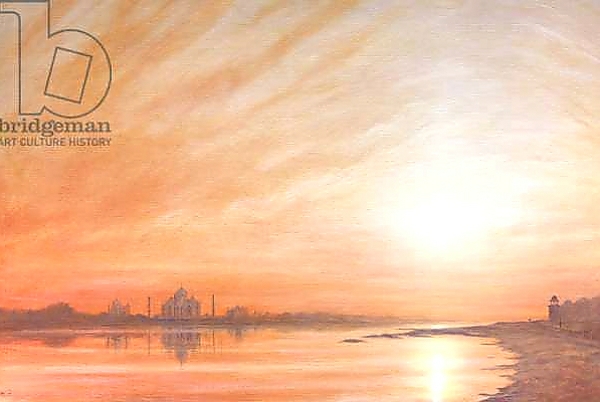 Постер Taj Mahal at Sunset с типом исполнения На холсте без рамы