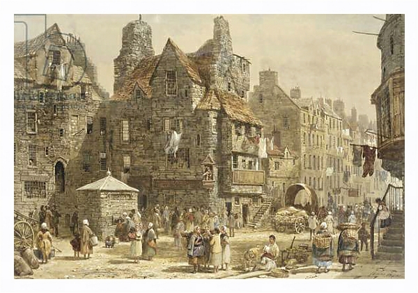 Постер John Knox's House, Edinburgh, с типом исполнения На холсте в раме в багетной раме 221-03