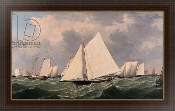 Постер New York Yacht Club Regatta, 1856 с типом исполнения На холсте в раме в багетной раме 1.023.151