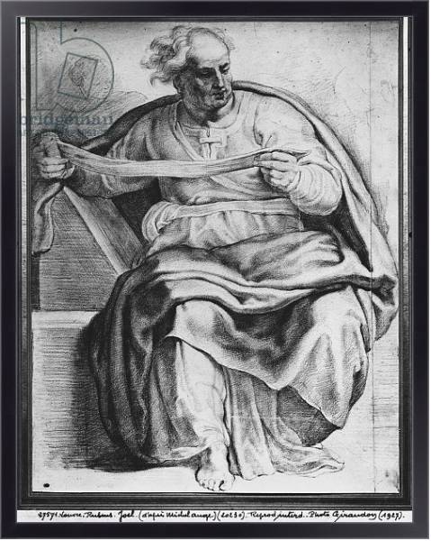 Постер The Prophet Joel, after Michelangelo Buonarroti с типом исполнения На холсте в раме в багетной раме 221-01