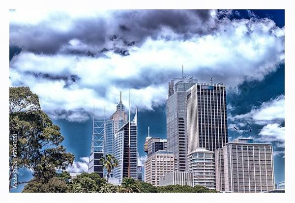 Постер Австралия, Сидней. Здания города с типом исполнения На холсте в раме в багетной раме 221-03