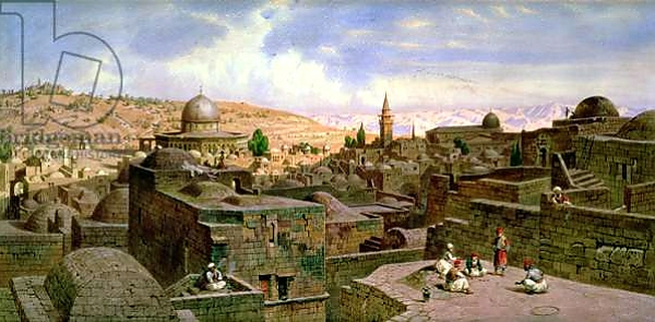 Постер A View of Jerusalem, with the Dome of the Holy Rock, 1864 с типом исполнения На холсте без рамы