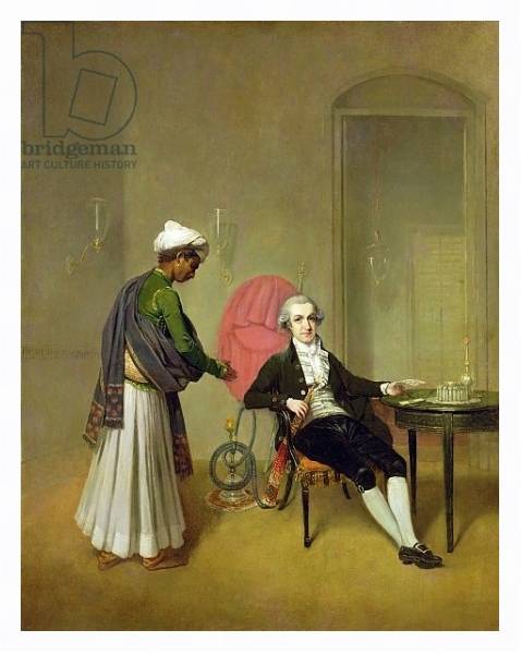 Постер A Gentleman, possibly William Hickey, and his Indian Servant, c.1785 с типом исполнения На холсте в раме в багетной раме 221-03