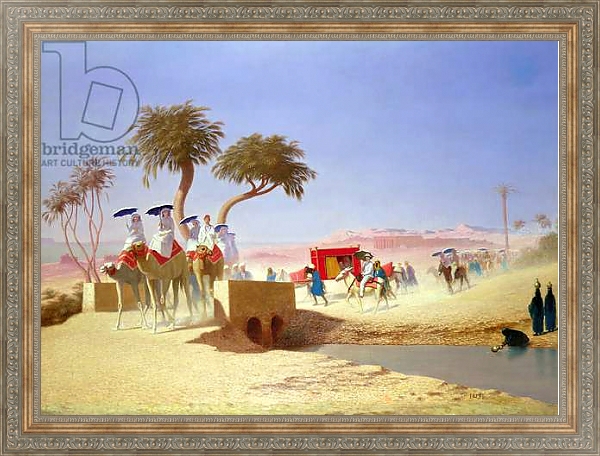 Постер The Empress Eugenie visiting the Pyramids с типом исполнения На холсте в раме в багетной раме 484.M48.310