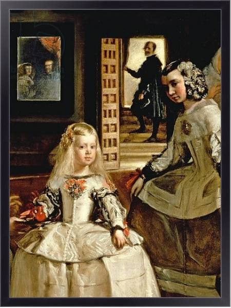 Постер Las Meninas, detail of the Infanta Margarita and her maid, 1656 с типом исполнения На холсте в раме в багетной раме 221-01