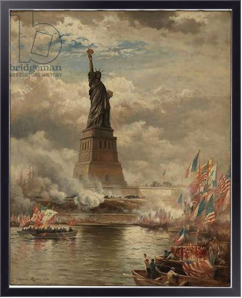 Постер The Unveiling of the Statue of Liberty, Enlightening the World, 1886 с типом исполнения На холсте в раме в багетной раме 221-01