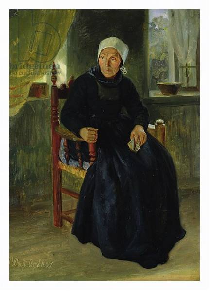 Постер A Woman from Blankenese, 1837 с типом исполнения На холсте в раме в багетной раме 221-03