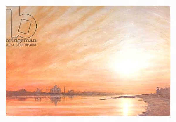 Постер Taj Mahal at Sunset с типом исполнения На холсте в раме в багетной раме 221-03