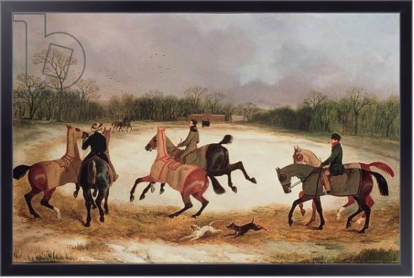 Постер Grooms exercising racehorses с типом исполнения На холсте в раме в багетной раме 221-01