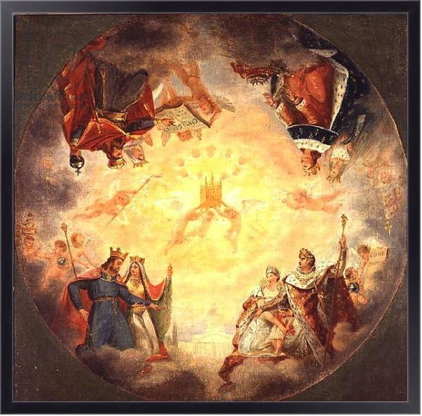 Постер Glory of St. Genevieve, study for the cupola of the Pantheon, c.1812 с типом исполнения На холсте в раме в багетной раме 221-01