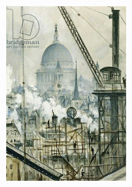 Постер St. Paul's from the Telegraph Building, Fleet Street, с типом исполнения На холсте в раме в багетной раме 221-03