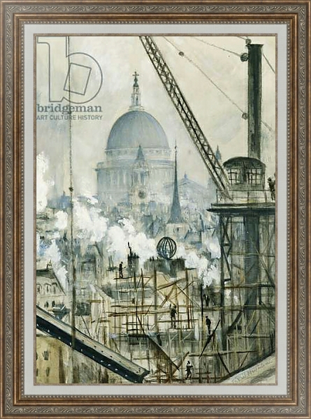 Постер St. Paul's from the Telegraph Building, Fleet Street, с типом исполнения На холсте в раме в багетной раме 595.M52.330