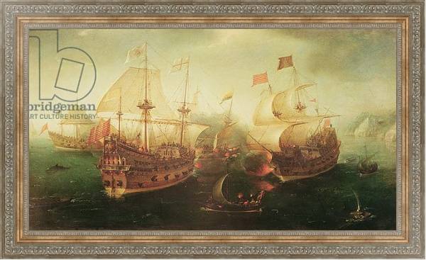 Постер Naval Battle, 1605 с типом исполнения На холсте в раме в багетной раме 484.M48.310