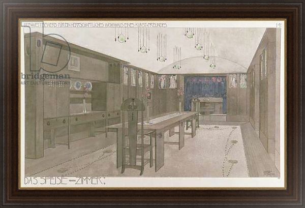 Постер Design for a Dining Room, 1901 с типом исполнения На холсте в раме в багетной раме 1.023.151