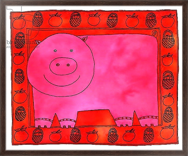 Постер Pig and Apples, 2003 с типом исполнения На холсте в раме в багетной раме 221-02