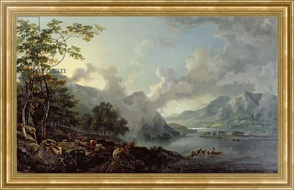 Постер View of Windermere Lake, Early Morning, 1781 с типом исполнения На холсте в раме в багетной раме NA033.1.051
